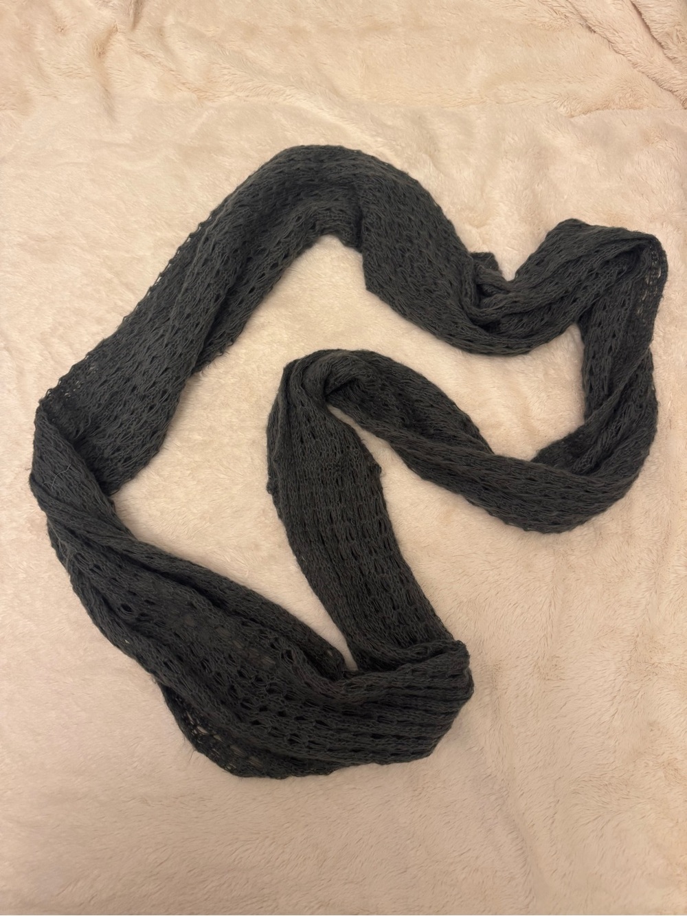 Classic Dark Gray Knit Infinity Scarf